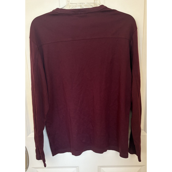 Murano Liquid Luxury Slim Fit Shirt Mens Large Maroon Long Sleeve Cotton - Picture 4 of 4